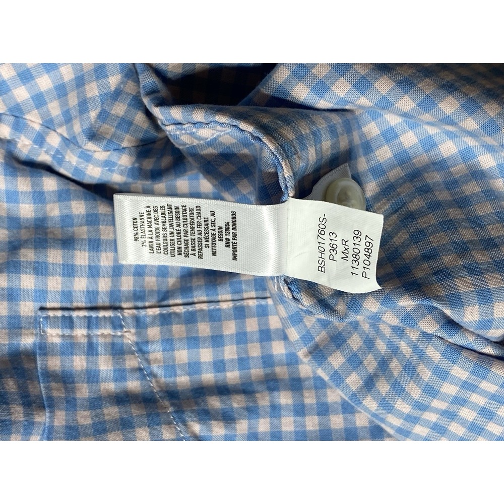 Bonobos Slim Fit Button Down Shirt Men's M Blue White Gingham Stretch - Picture 10 of 12